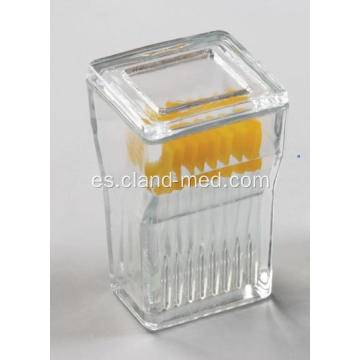 9PCS Glass Slide Staining Jar con tapas de vidrio